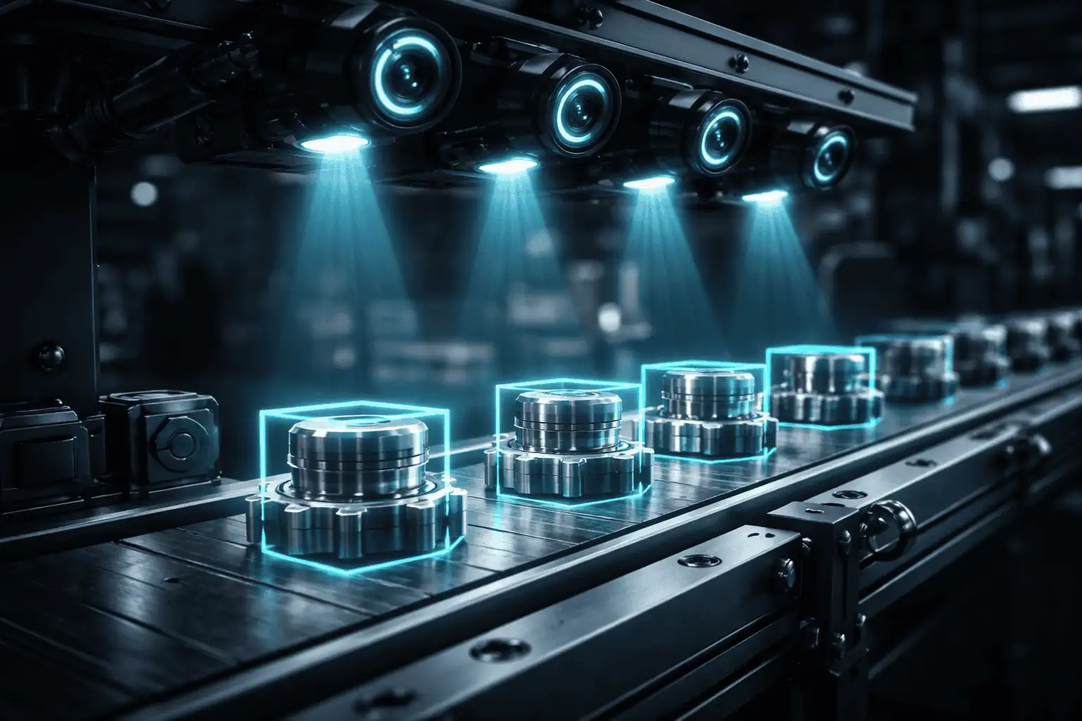 Computer vision quality inspection on a manufacturing line
