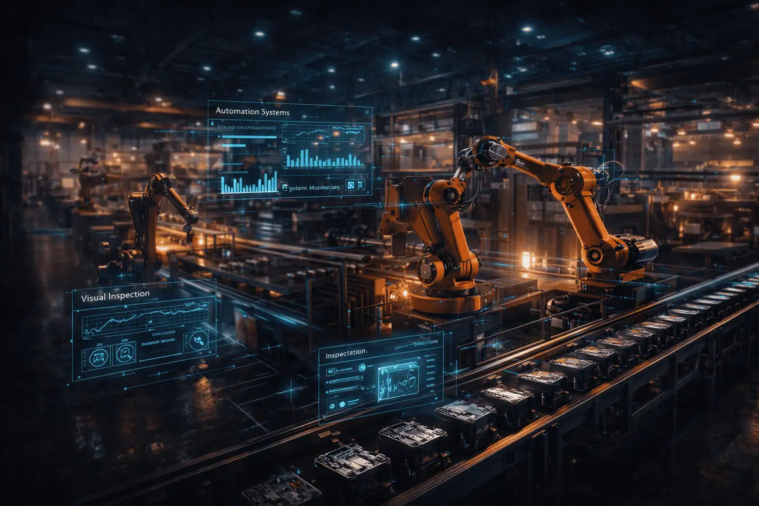 Smart factory environment with automated inspection and production data